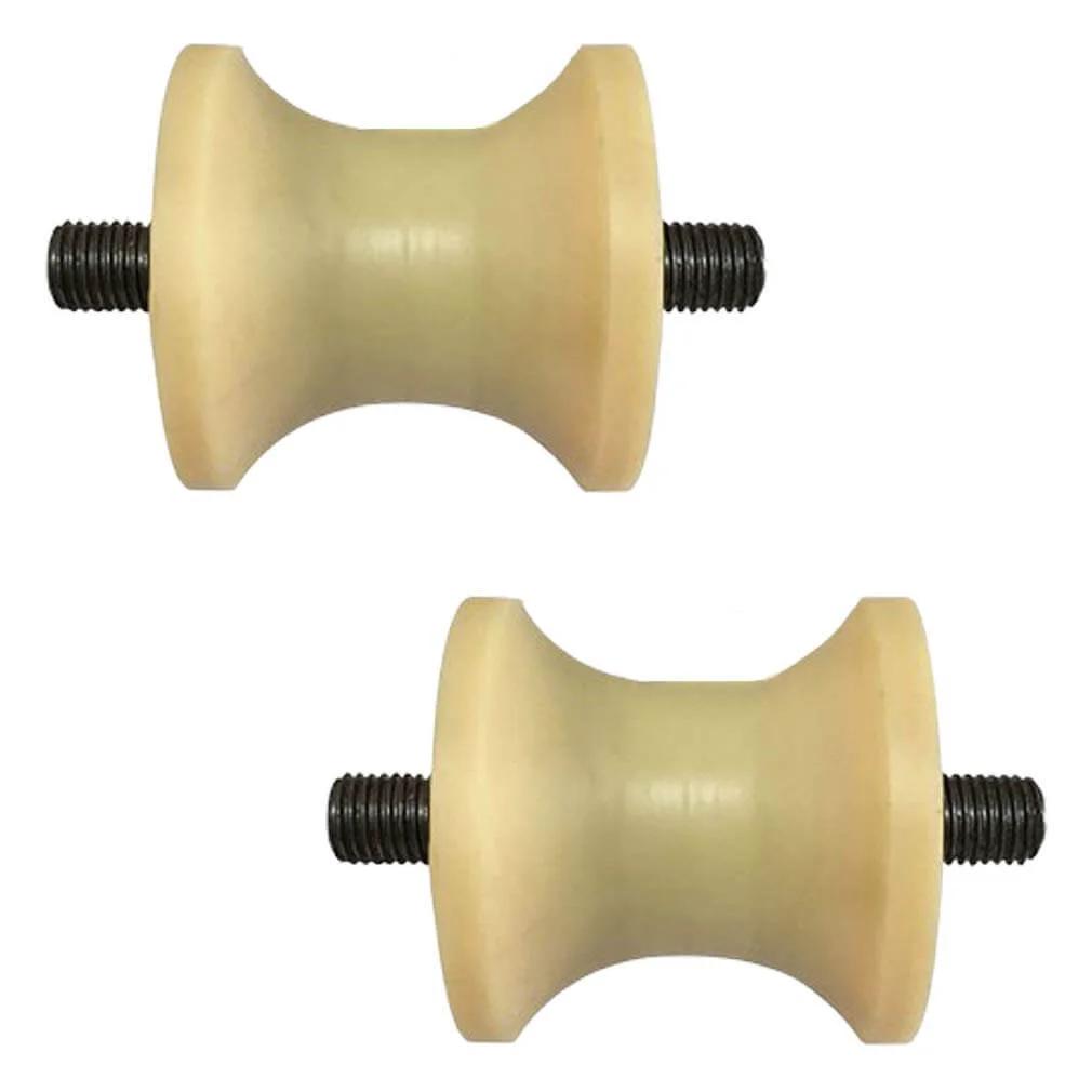 Pulley,Pulley Wheel, 2 U-Groove Casters,Heavy Duty Barn Door Wheel in Nylon,Hardware for Inverted Track,Rolling Gate,Industrial Machines,Wire Rope Rail,Yellow