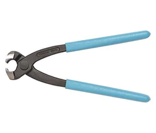 Oetiker 141 Series Pincer Straight Jaw Manual Closing Tool Forged Steel Lightweight for ear clamps, blue handles, side view