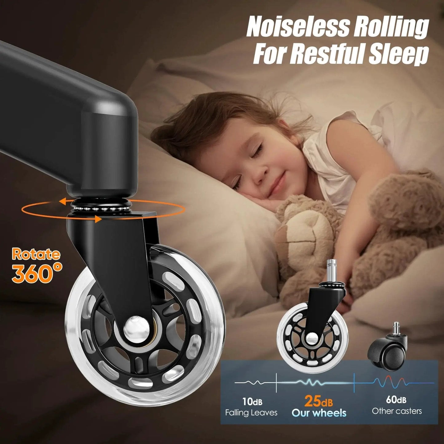 Office Chair Caster Wheels Set Of 5 Universal Fit 2.5 Inch Blade Wheels With Soft Polyurethane Rollers for quiet mobility