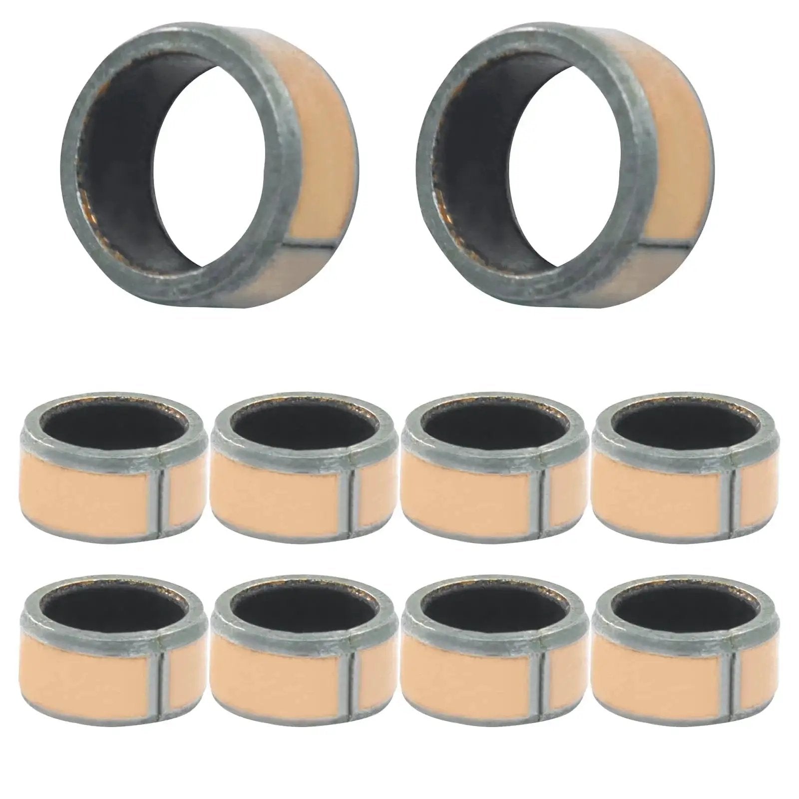 Oil Free Sleeve Bearings 10 Pcs 6mm Bore 8mm OD 4mm Length with Carbon Steel Base and Bronze Coating, front view