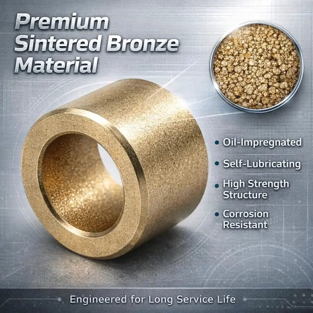 Oil Impregnated Sintered Bronze Sleeve Bearing Bushing For 8mm ID By 12mm OD By 10mm Length Self Lubricating 10 Pack
