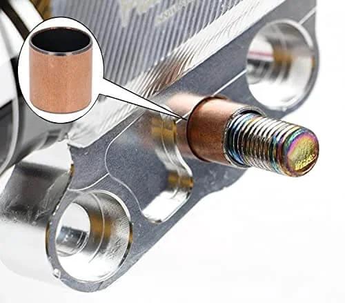 Oilless Bushing Sleeve Bearing 1.25 Inch Bore 1.40 Inch OD 1.17 Inch Length in use on industrial machinery part