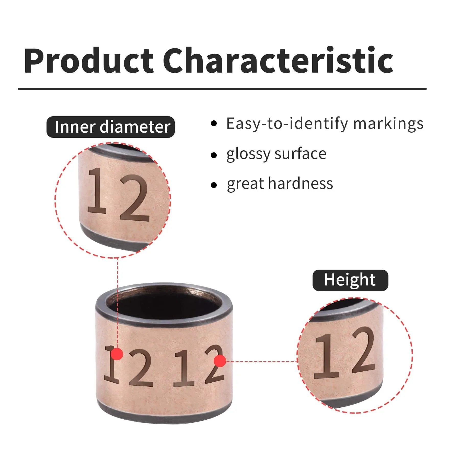 4 Pcs Sleeve Bearings 12mm Bore 15mm OD 12mm Length Oilless Bronze Sintered Bushing with product characteristics displayed