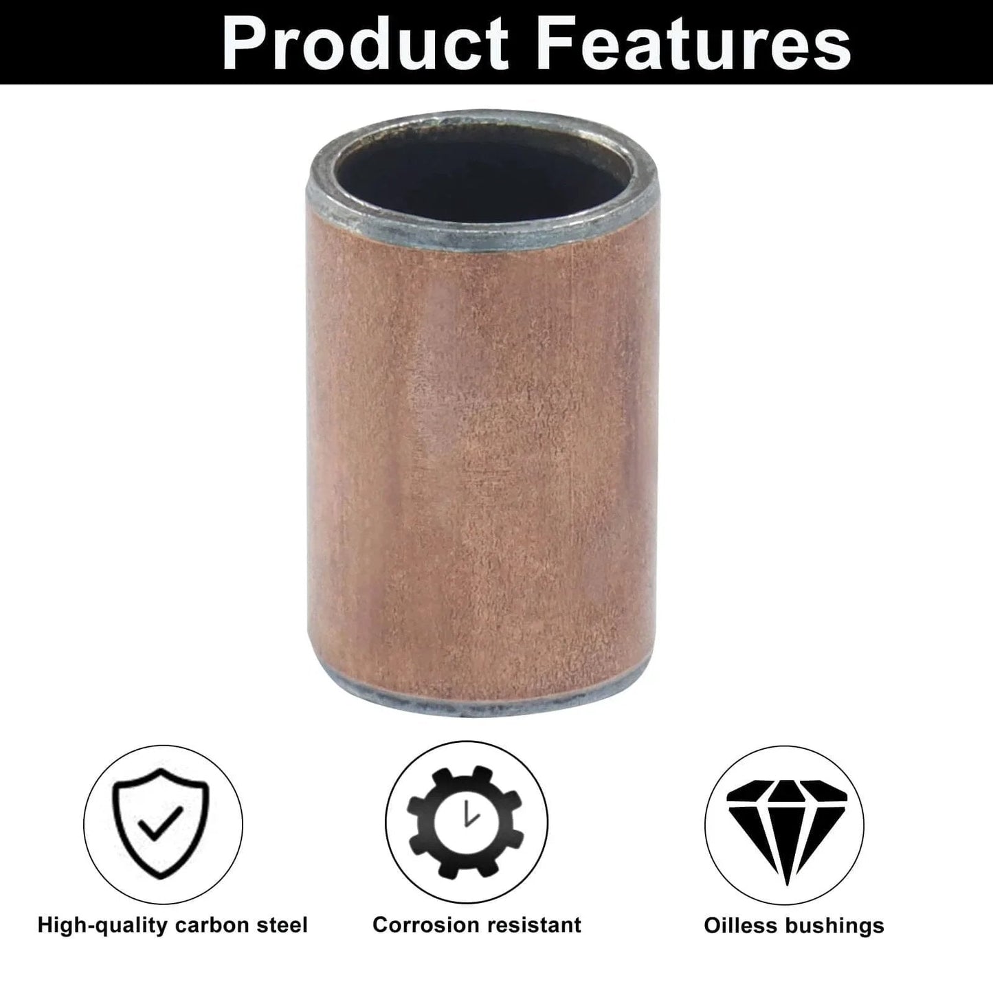 10 Pcs Sleeve Bearings Set 8mm Bore 10mm OD 15mm Length Wrapped Oilless Bronze Sintered Composite Coated Carbon Steel Plain Bearings