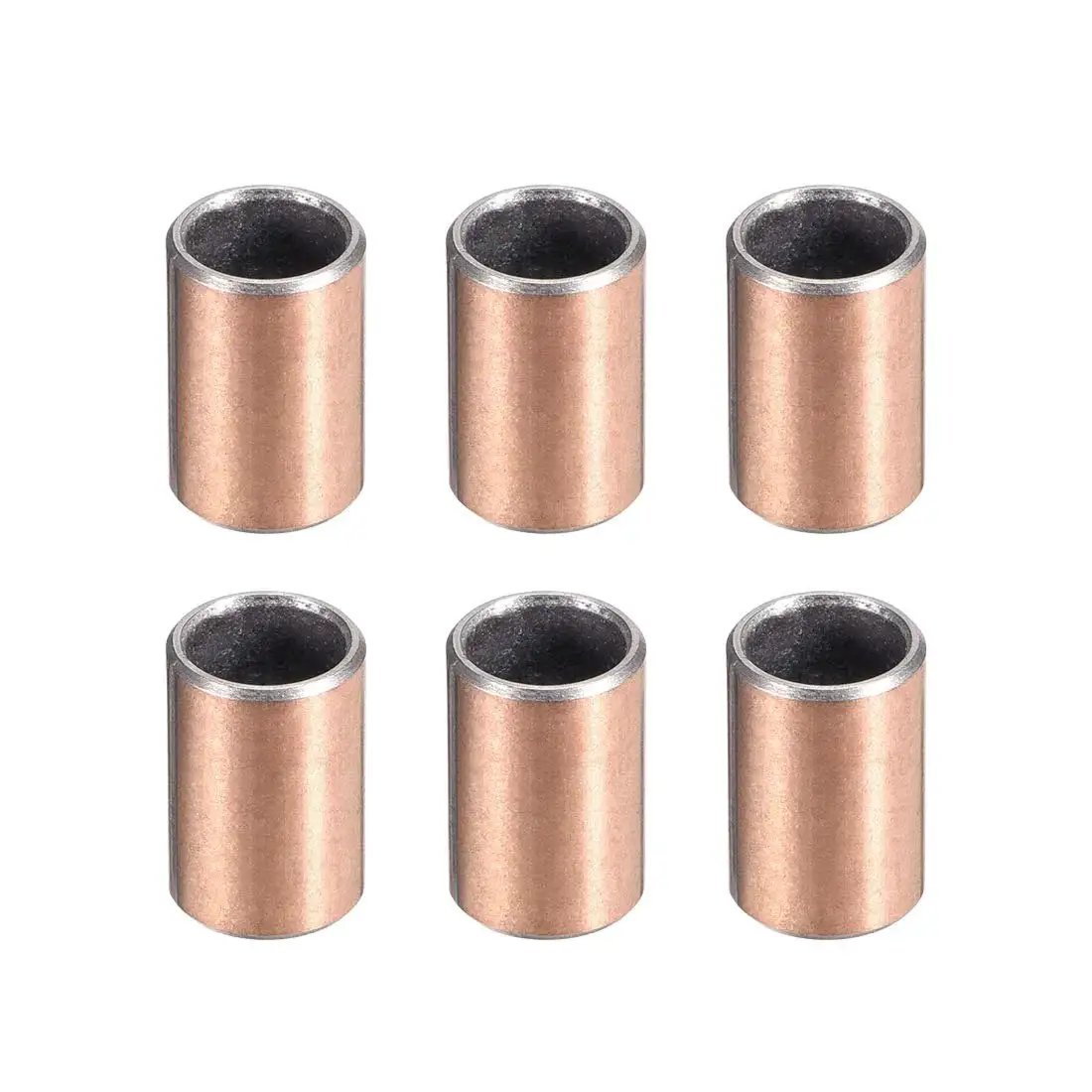 8mm Bore Sleeve Bearing 10mm OD 15mm Length Set Of Six Oilless Plain Bearings with Bronze Sintered Coating