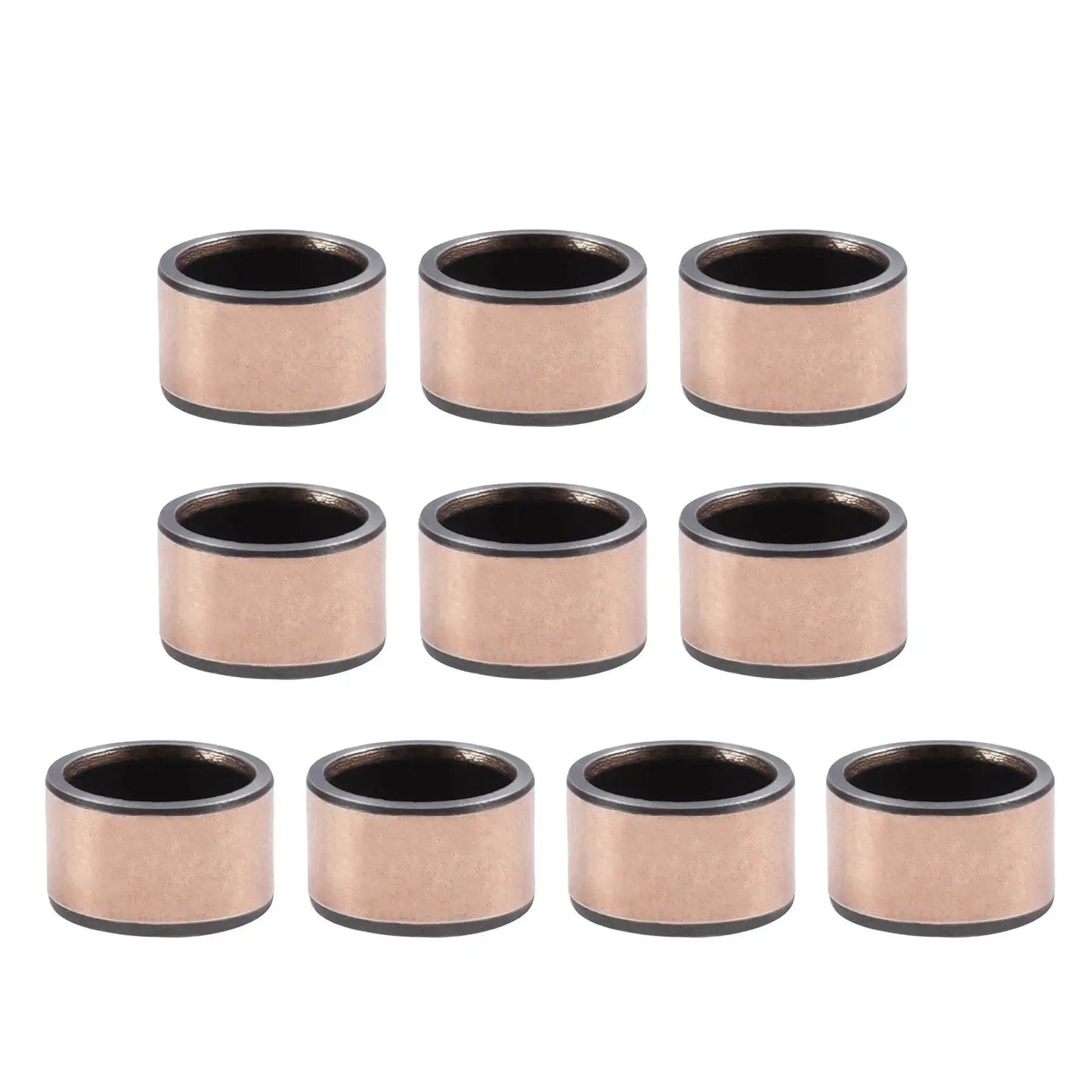 10 Pcs Oilless Sleeve Bearings Set 6mm Bore 8mm Outer Diameter 4mm Length, bronze sintered and composite coating, front view