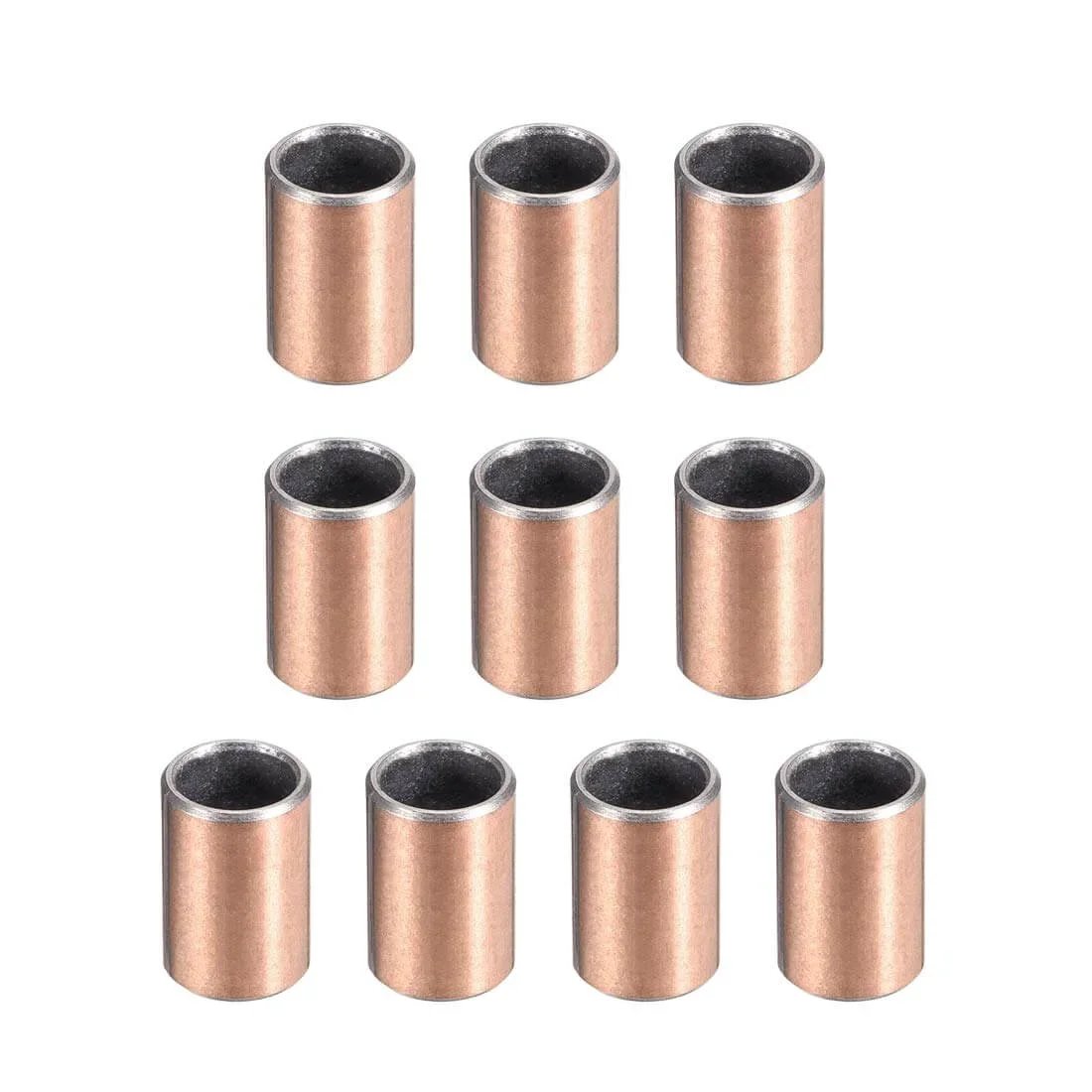Set of 10 pieces of 8mm Bore Sleeve Bearing 10mm Outside Diameter 15mm Length Oilless Bronze Sintered And Composite Coated Carbon Steel Base