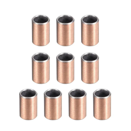 Set of 10 pieces of 8mm Bore Sleeve Bearing 10mm Outside Diameter 15mm Length Oilless Bronze Sintered And Composite Coated Carbon Steel Base