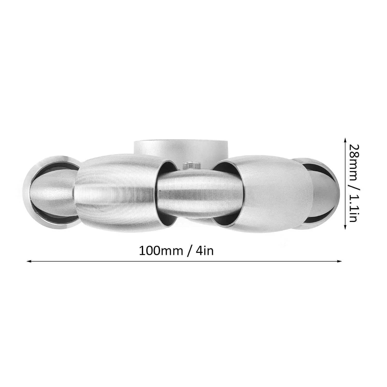 Side view of VGEBY RC omnidirectional Wheels, 100mm Stainless Steel Rollers Omni Wheels Chassis Wheel, for Ball Balance Ballbot 14183 Car Model