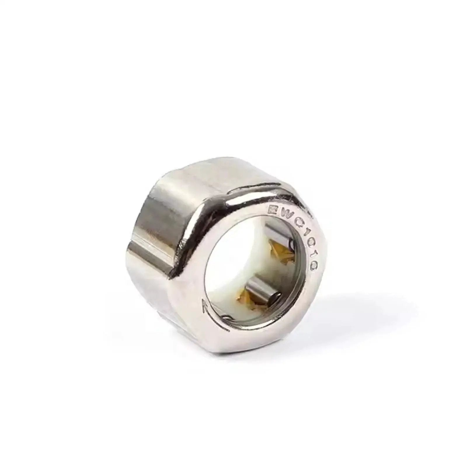 Two Piece One Way Clutch Needle Roller Bearing Set 8mm By 12.4mm By 9mm Unidirectional Axial Load Bearing with steel cage close-up