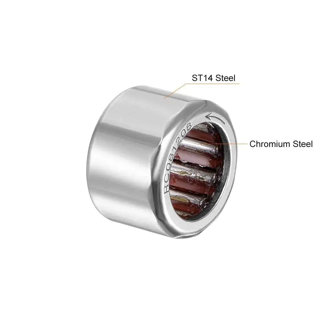 One Way Needle Roller Bearing Clutch Assembly With ST14 Steel Cup and GCr15 Needle Rollers Pre Lubricated High Load Capacity Heavy Duty