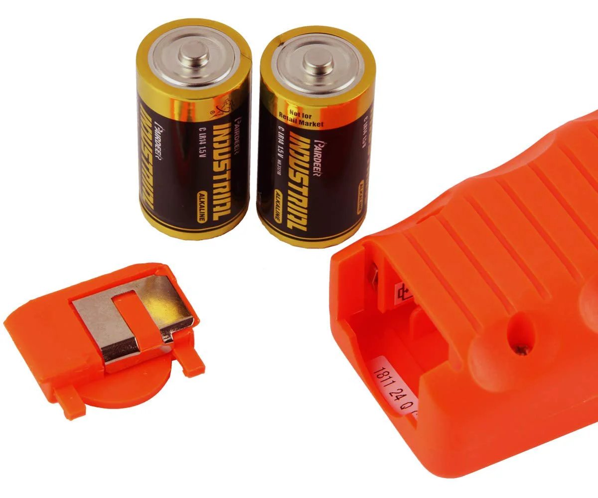 HVAC Leak Detector CPU-1G Halogen Gas Sniffer For R22 R134A R410A And All Halogen Refrigerants With 3 Second Response And 6 Second Warm Up 7 Sensitivity Levels Low Energy CPU Upgrade Stable Triggers Fast Diagnostics For Pros with two batteries and battery holder.