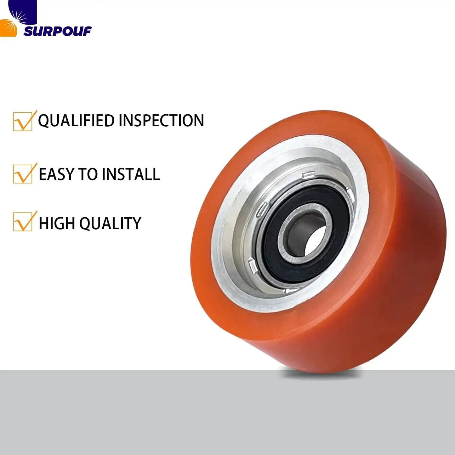 Orange Drum Roller Bearing Replacement For Alliance Huebsch IPSO Dryers with text 'Qualified Inspection, Easy to Install, High Quality'