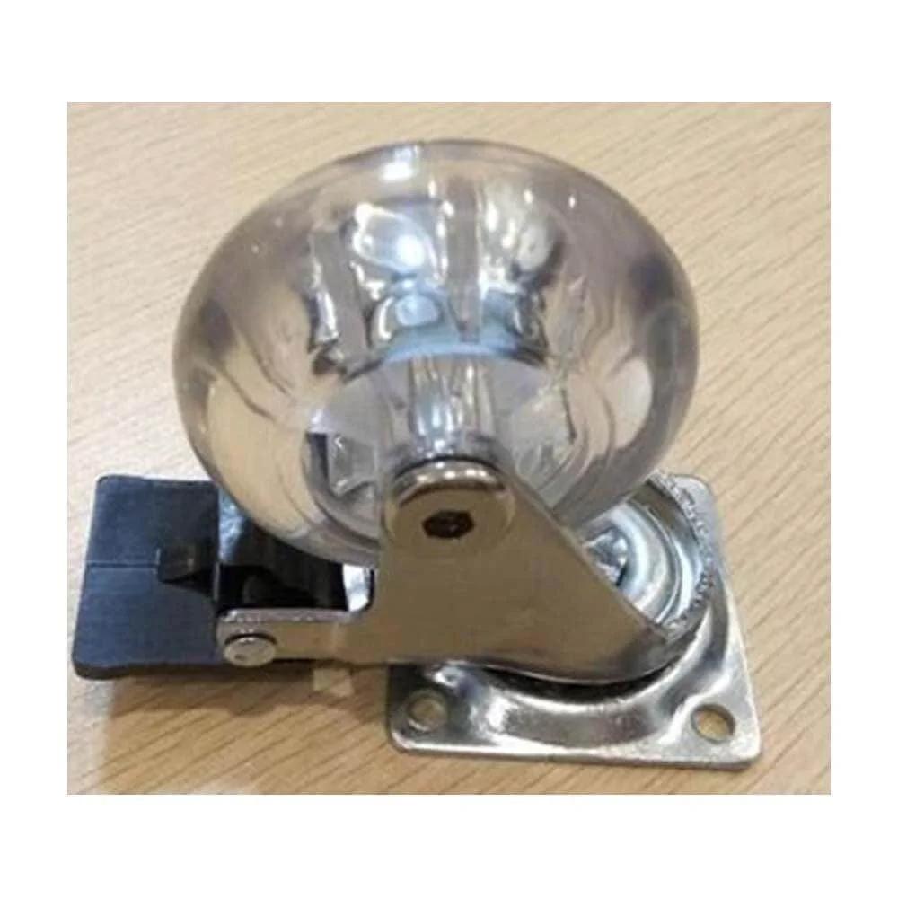 100-Pack 1.5" Heavy Duty Clear - Caster Wheel - Brakes