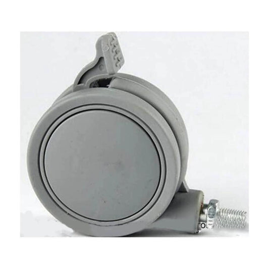 100-Pack 2.5" Gray Twin Wheels Swivel Caster - Brakes & M8 threaded swivel stem.
