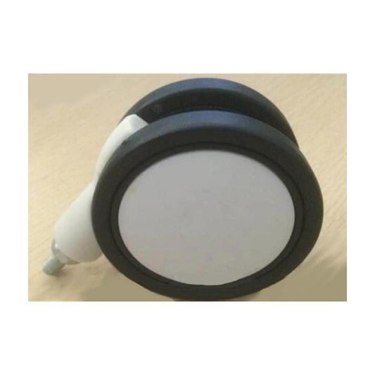 100-Pack 3" Black-White Twin Wheels Swivel Caster - Brakes & M8 Threaded Swivel Stem.
