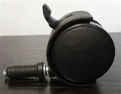 100-Pack Black Plastic 2" Caster Wheel - Brake 12.2mm Dia.Threaded Stem