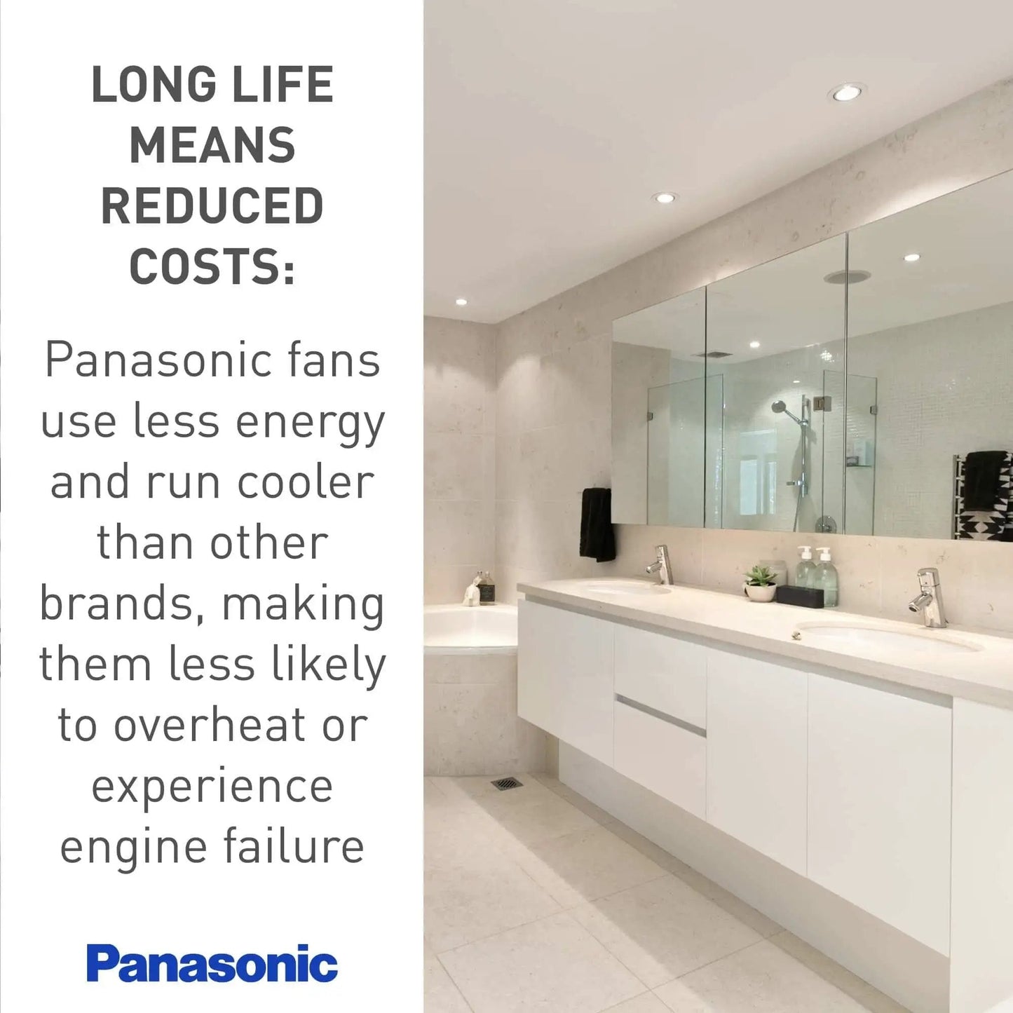Bathroom with Whisper Quiet 290 CFM Ceiling Bathroom Exhaust Fan For Ultra Silent Ventilation Energy Star Certified Durable