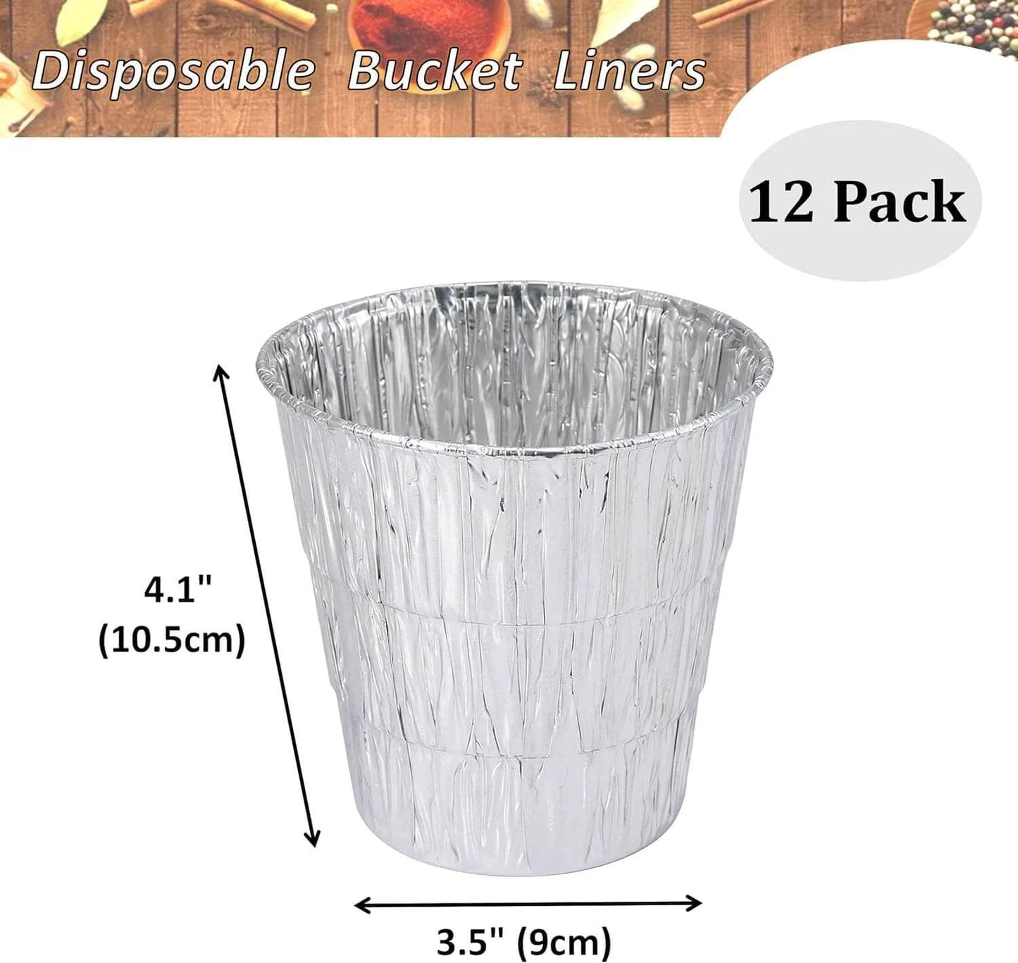 Pellet Grill Grease Bucket with 12pcs Drip Liners Fit for Camp Chef/Traeger/Pit Boss/Z Grills Wood Pellet Grill, 4.1-inch liner
