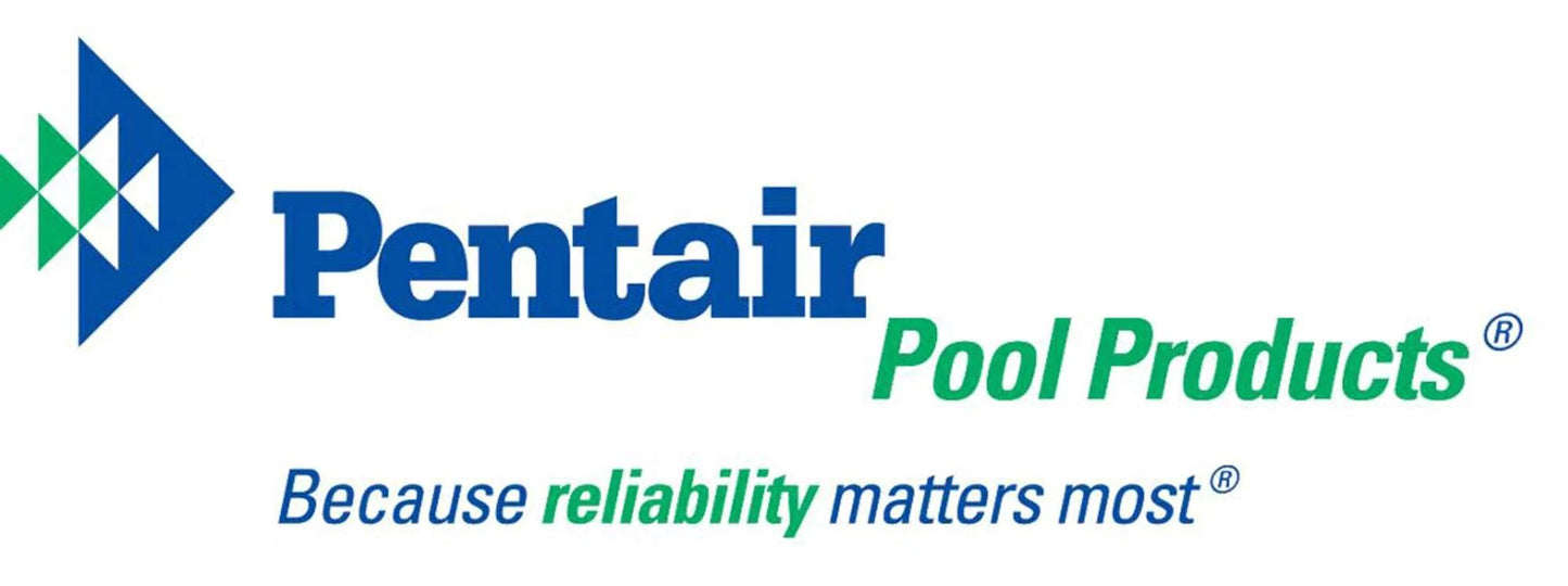Pentair Pool Products logo featuring blue and green text with a diamond graphic, emphasizing reliability for pool equipment.