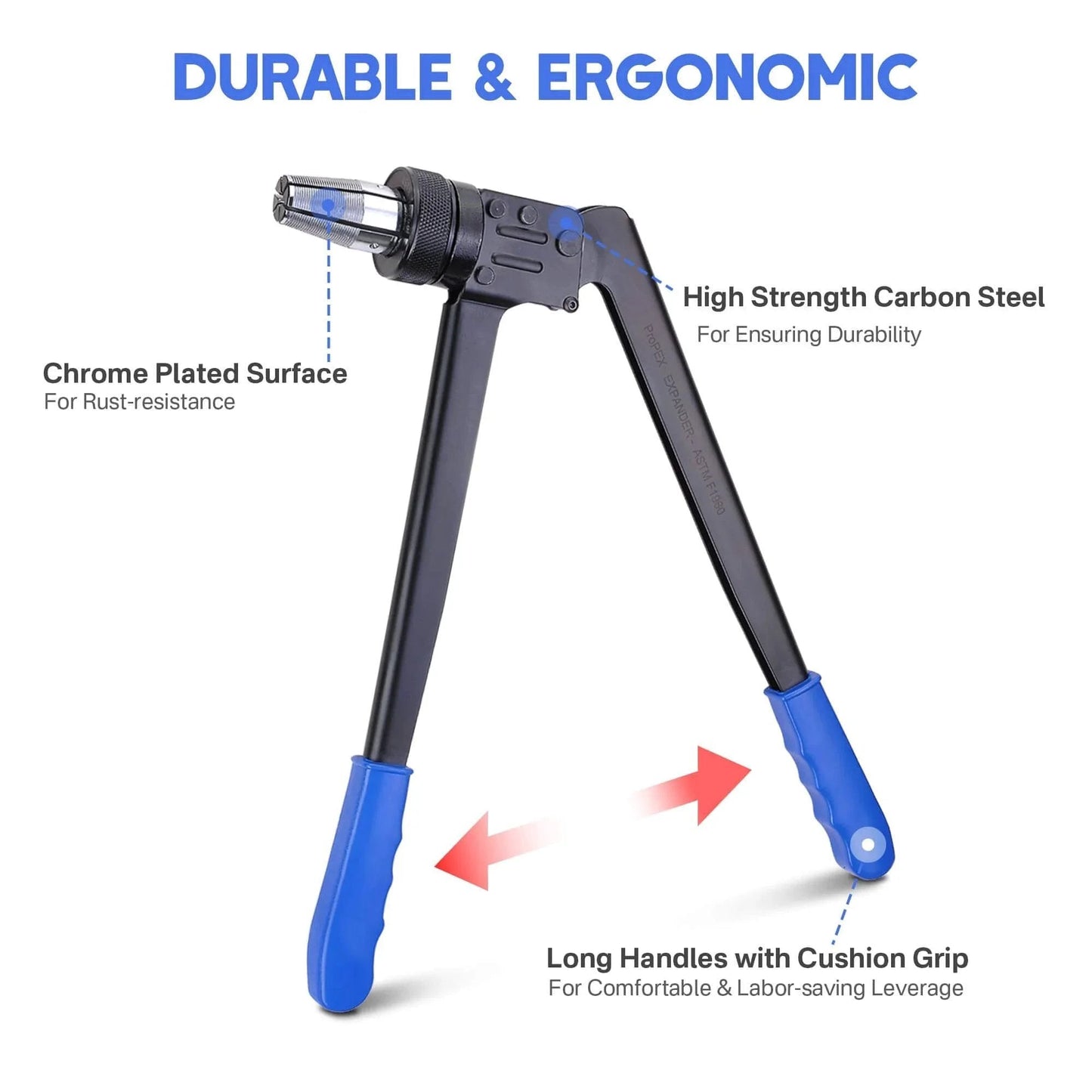 PEX Expansion Tool Kit For One Half Inch, Three Quarter Inch And One Inch Tubing, Head Tube Expander With Carry Case, Durable