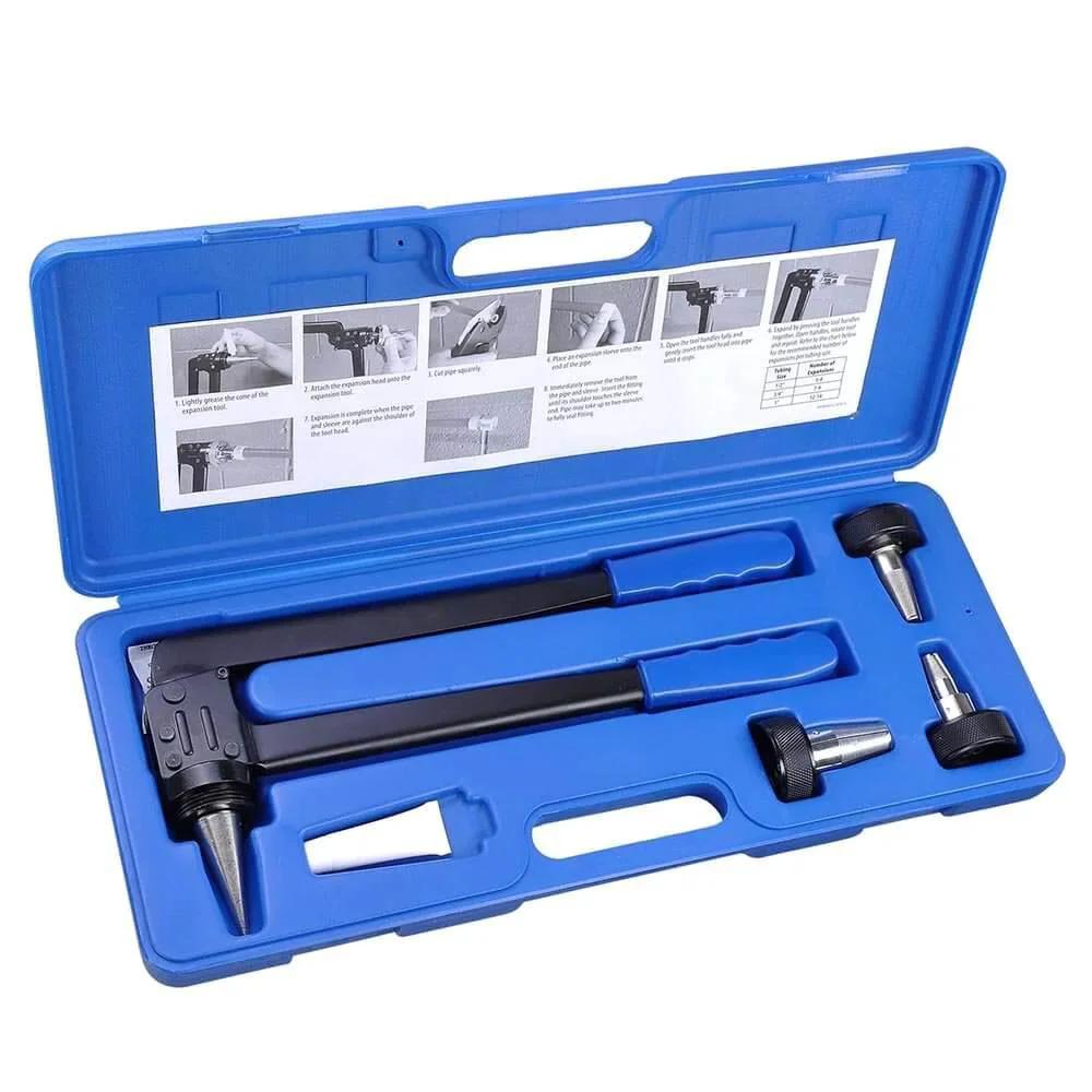 PEX Expansion Tool Kit For One Half Inch, Three Quarter Inch And One Inch Tubing, Head Tube Expander With Carry Case open view
