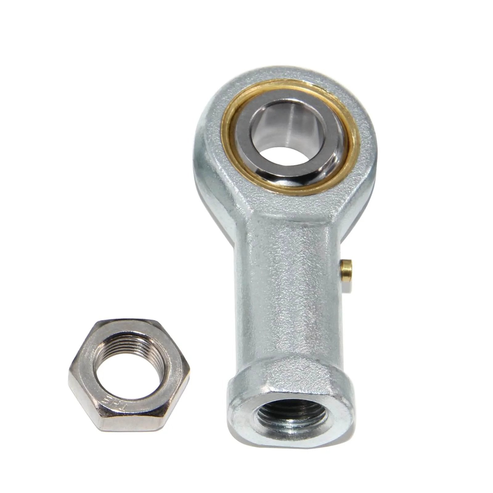 4pcs PHSB8 Rod End Bearings 1/2-inch Bore Pre-Lubricated Bearings 1/2-20 Female Thread Right Hand with Jam Nuts, front view