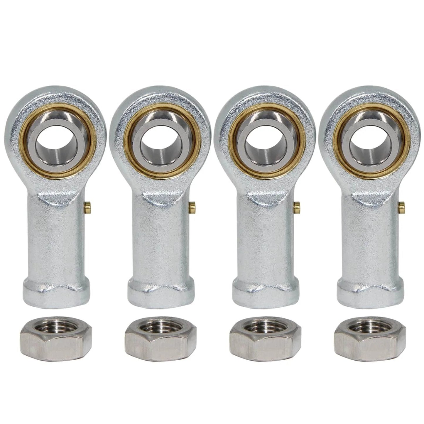 4pcs PHSB8 Rod End Bearings 1/2-inch Bore Pre-Lubricated Bearings 1/2-20 Female Thread Right Hand with Jam Nuts