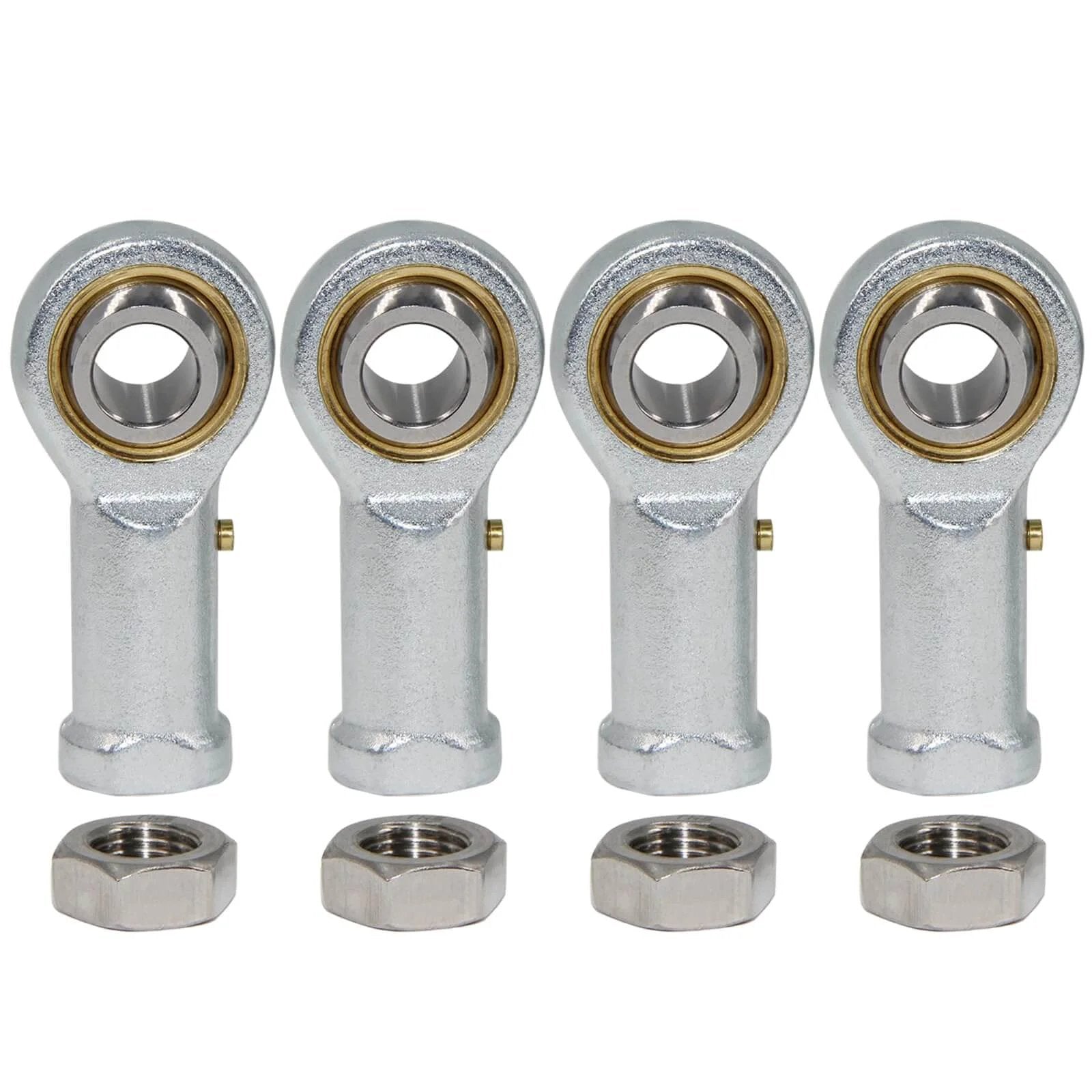 4pcs PHSB8 Rod End Bearings 1/2-inch Bore Pre-Lubricated Bearings 1/2-20 Female Thread Right Hand with Jam Nuts