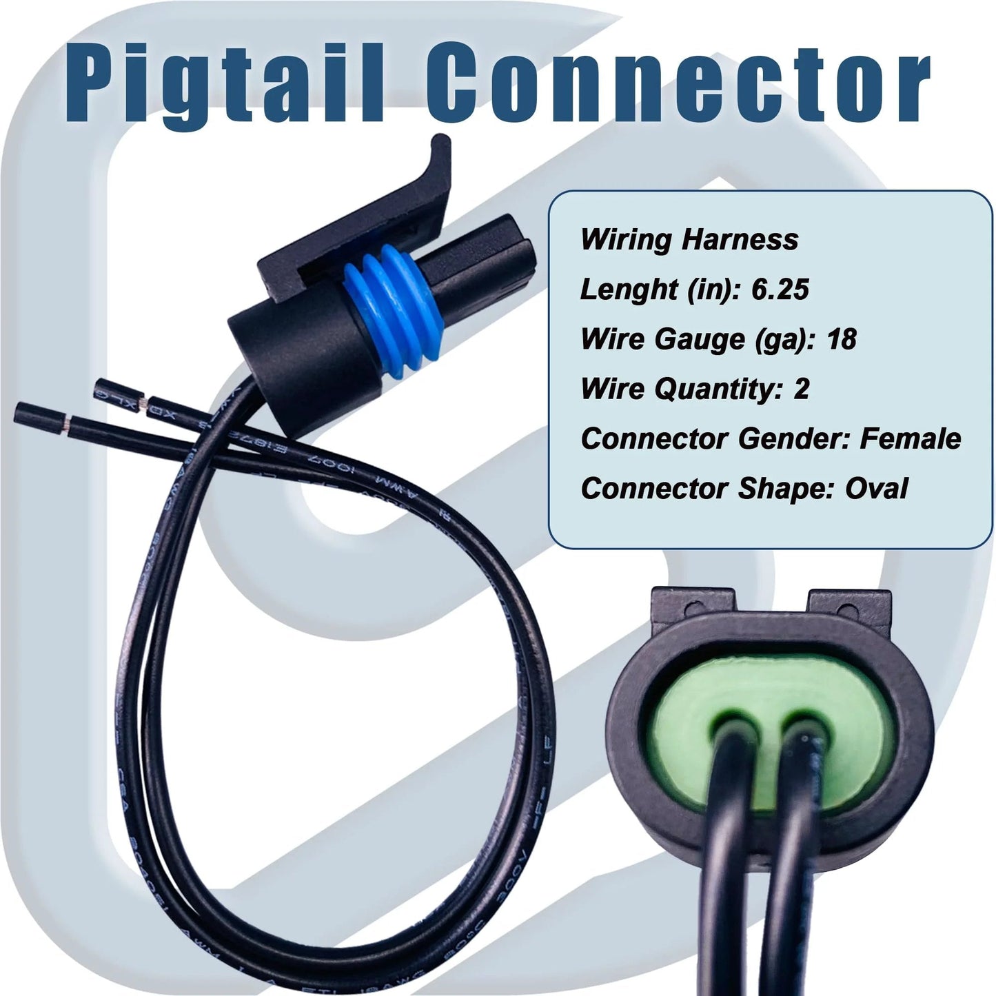Engine Coolant Temperature Sensor With Pigtail Connector Plug-and-Play Replacement showing wiring harness and connector specs.