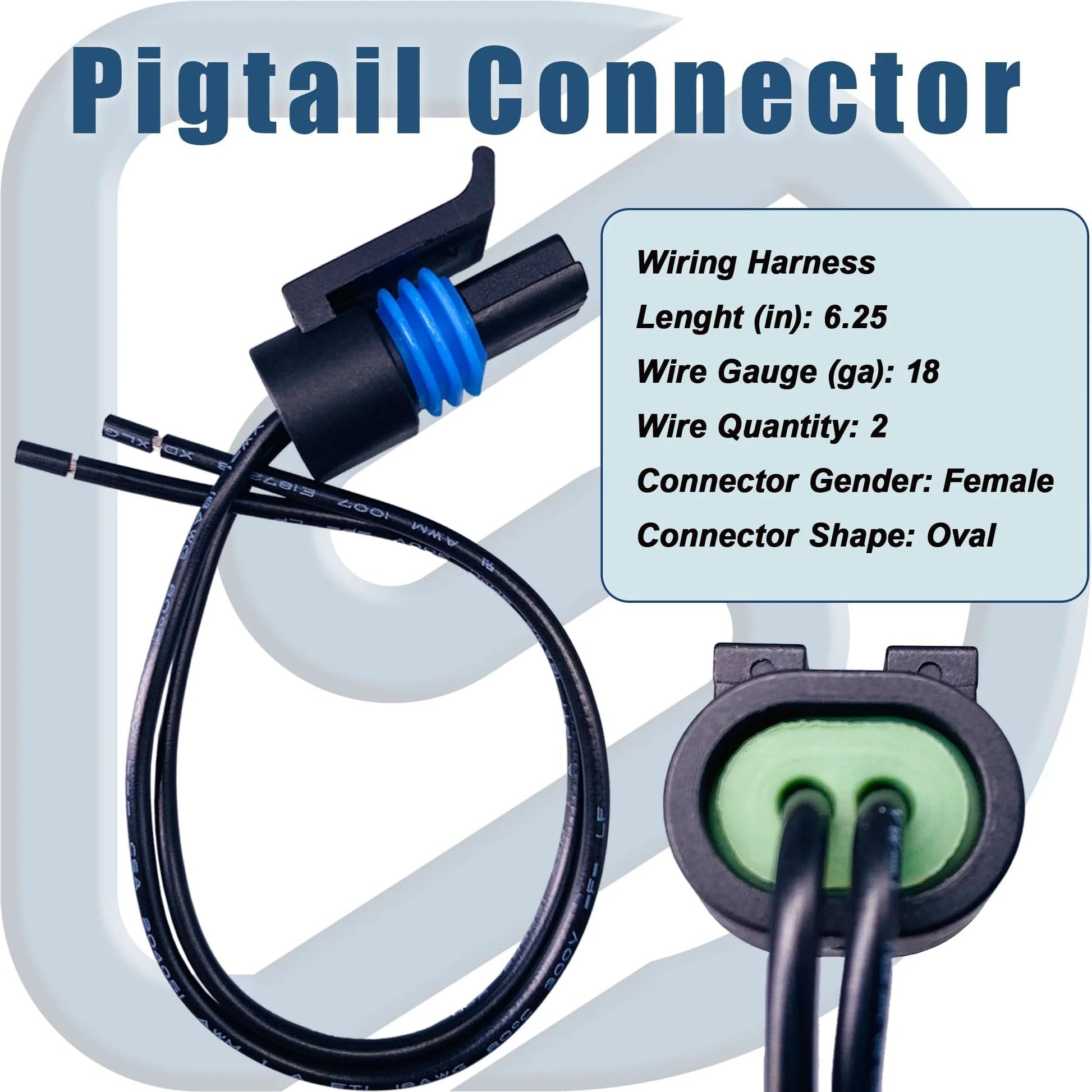 Engine Coolant Temperature Sensor With Pigtail Connector Plug-and-Play Replacement showing wiring harness and connector specs.