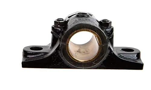 Pillow Block Sleeve Bearing 2-15/16 Inch Cast Iron Housing, Heavy-Duty Industrial Grade Block with Sealed Bearings, front view