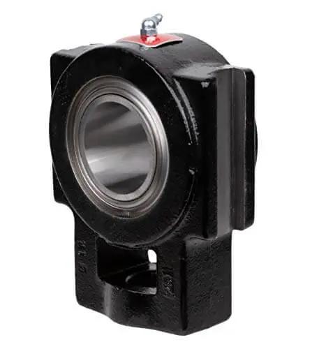 Side view of Link Belt Style Pillow Block Bearing PL3Y239N 2-7-16 Inch Cast Iron Housing for heavy duty industrial use, sealed ball bearing.