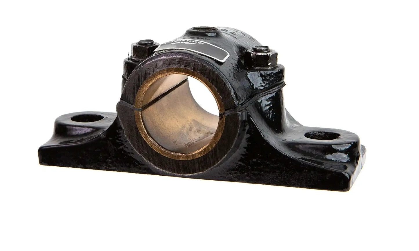 Pillow Block Sleeve Bearing 2-15/16 Inch Cast Iron Housing, Heavy-Duty Industrial Grade Block With Sealed Bearings, front view