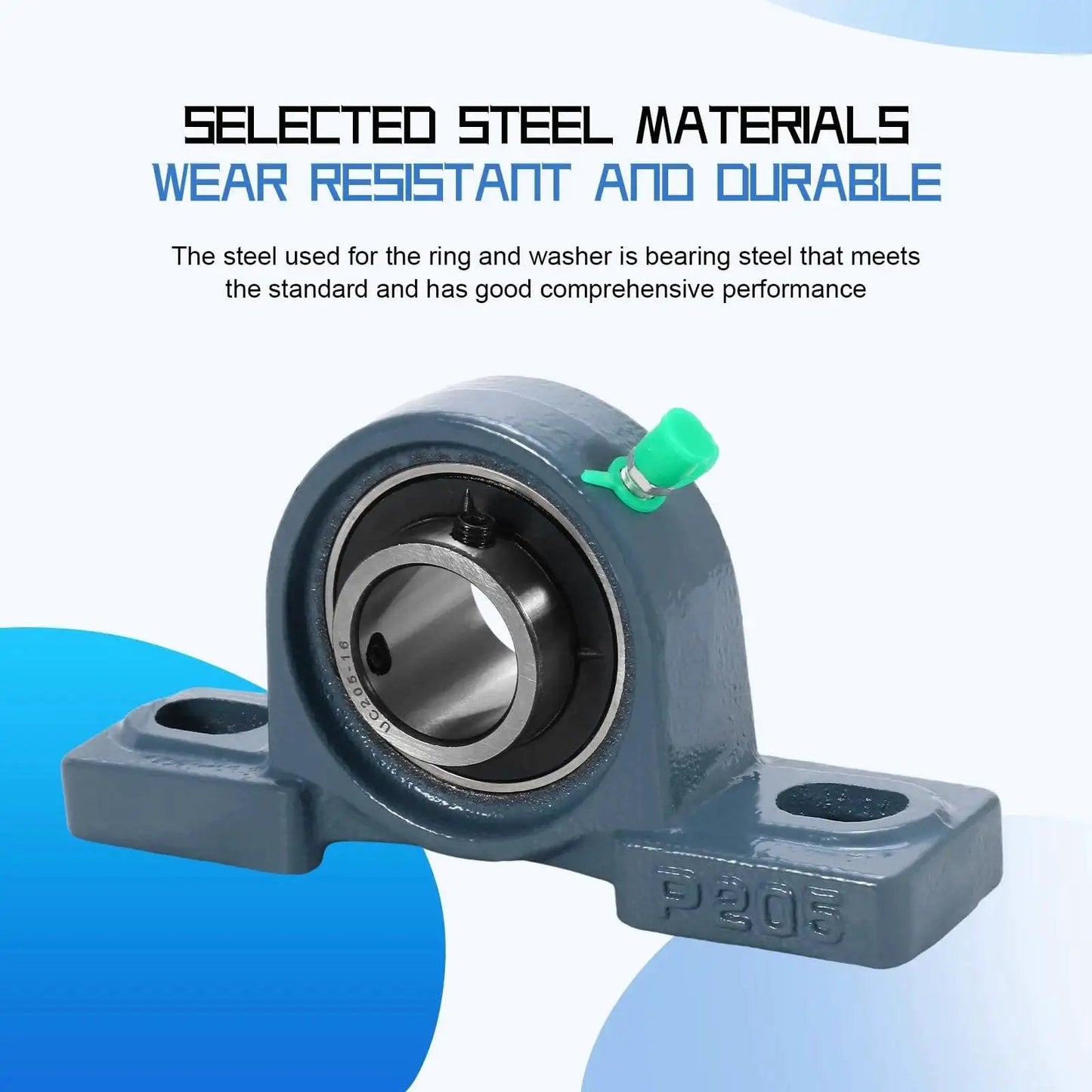 Two Pack UCP205-16 Mounted Pillow Block Bearing Set, 1 Inch Shafts, Chrome Steel Bearings With Solid Cast Iron Base, self-aligning