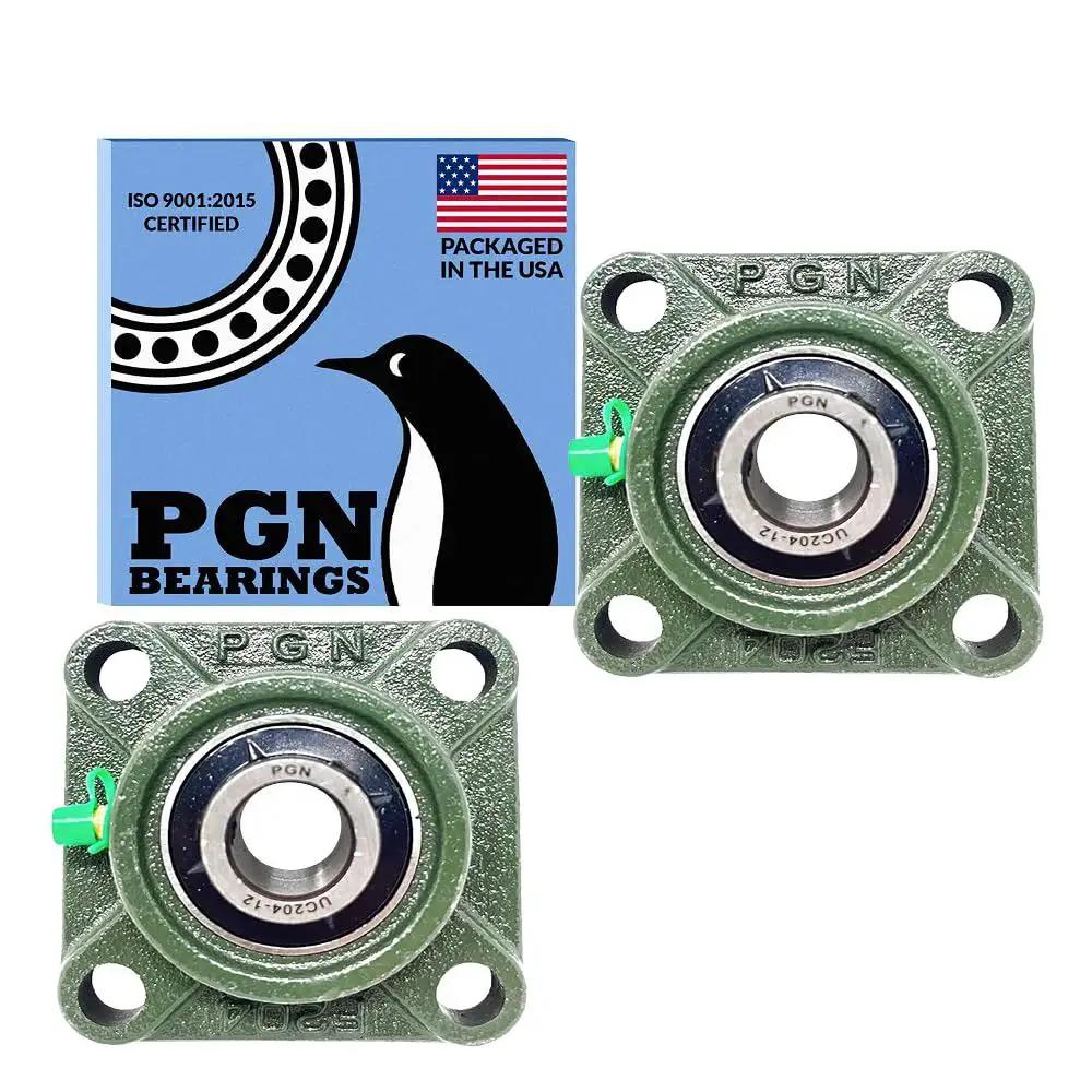 Pillow Block Bearing Pack Of 2 UCF204-12 with three quarters inch bore, chrome steel, square flange, self-aligning bearings ISO certified