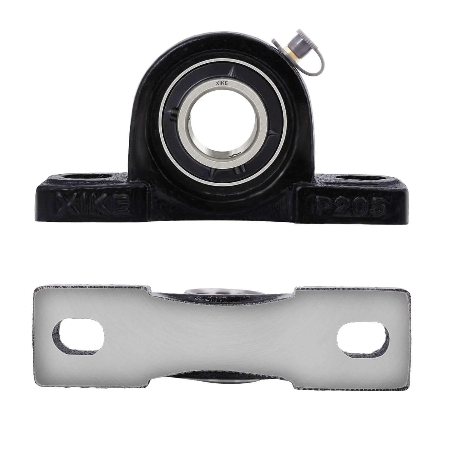 UCP205-16 Pillow Block Bearing - Pack of 2 Mounted Chrome Steel Bearings with 1" Bore - Self Alignment front view