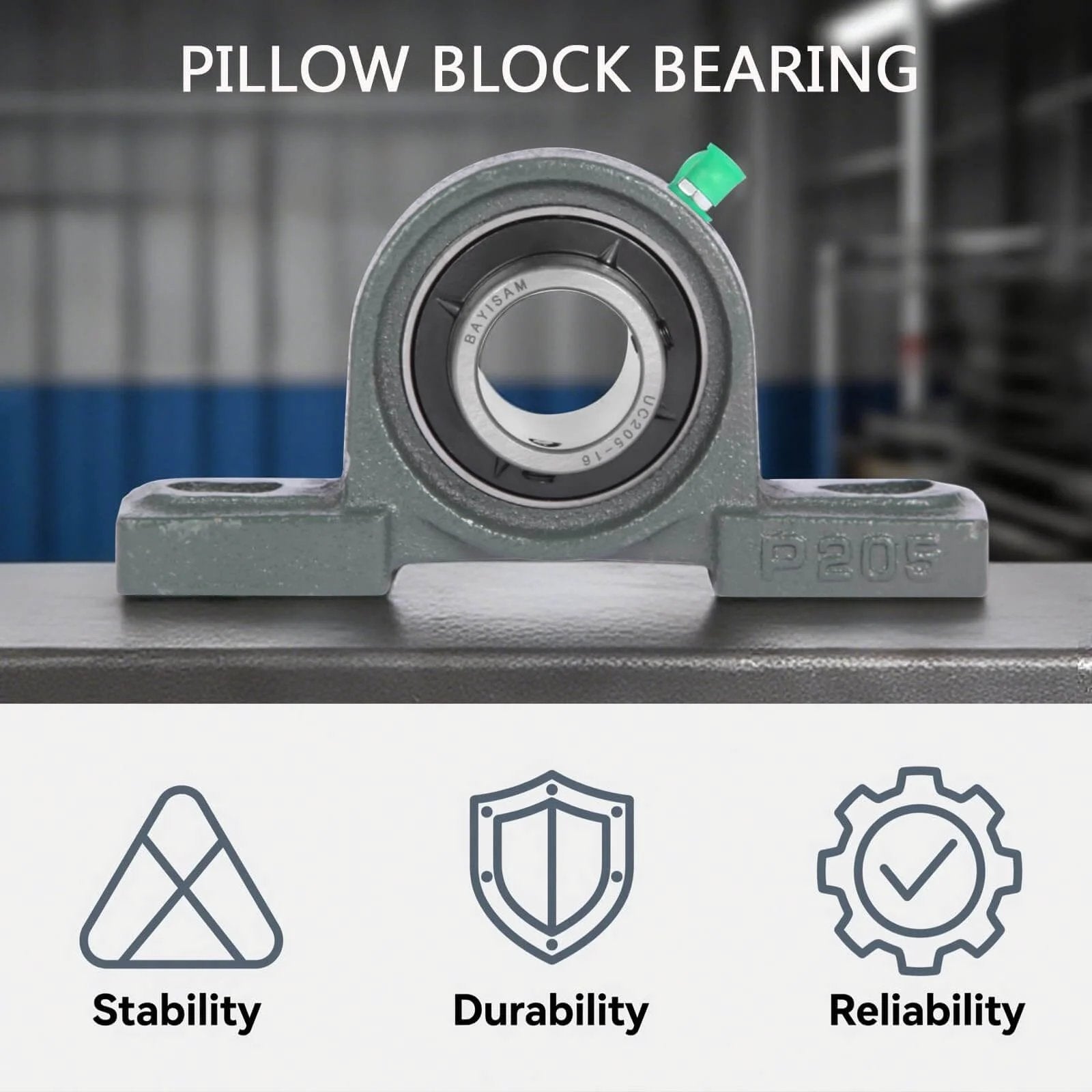4 Pack UCP205-16 Mounted Pillow Block Ball Bearing,Bearing Steel Bearings 1" Bore with 8 Sets for Installing Bolts and Nuts