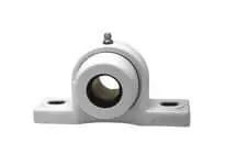Front view of 1-7/16 in Pillow Block Bearing - Wide Zinc Housing White Finish, Single Set-Screw Mounted Unit