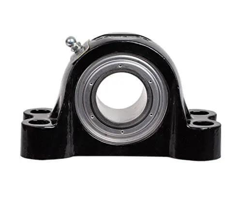 Heavy-Duty Solid-Housed Pillow Block Spherical Roller Bearing With Cast Iron Housing For Industrial Machinery, front view