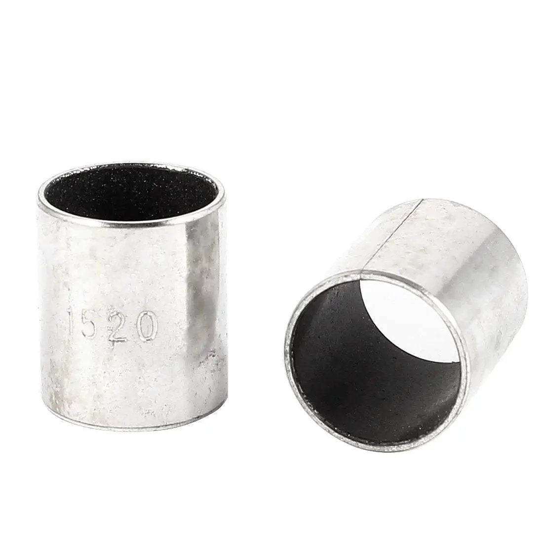 Plain Sleeve Bearing Set In Silver Tone, 2 Piece Metal Bore Sleeve With 20mm x 17mm x 15mm Dimensions, silver tone finish