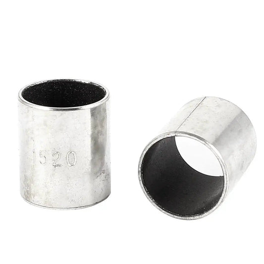 Plain Sleeve Bearing Set In Silver Tone, 2 Piece Metal Bore Sleeve With 20mm x 17mm x 15mm Dimensions, silver tone finish