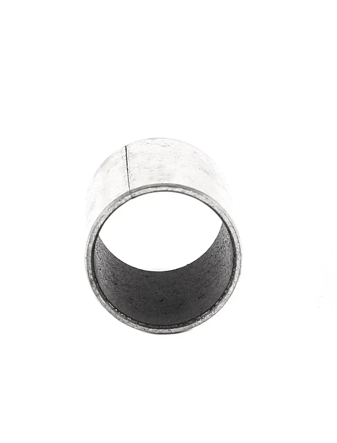 Front view of a Plain Sleeve Bearing Set In Silver Tone, metal bore sleeve with 20mm x 17mm x 15mm dimensions, silver tone finish.