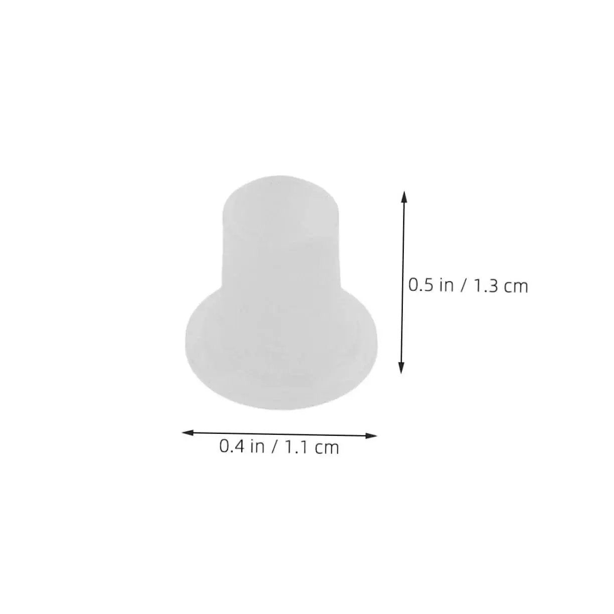Close-up of a single durable plastic side plug with measurements, part of a 50 piece inline skate wheel bearing spacer set.