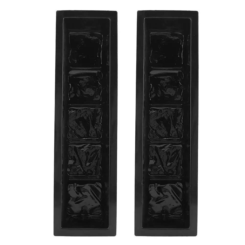2 Pack Reusable Plastic Stepping Stone Molds For DIY Concrete Paths And Garden Walkways, eco-friendly, black rectangular shapes