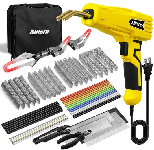 2 In 1 Plastic Welding Kit With Hot Staples Weld Gun For Car Bumpers And Most Plastics, 110V 100W Welder and accessories displayed