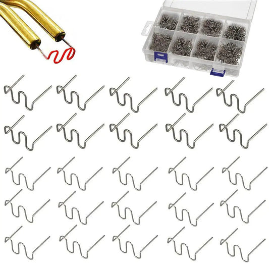 1000 Pcs Plastic Welding Staples Set For Hot Stapler Repair 0.6mm And 0.8mm Wave Staples in assorted sizes with storage box