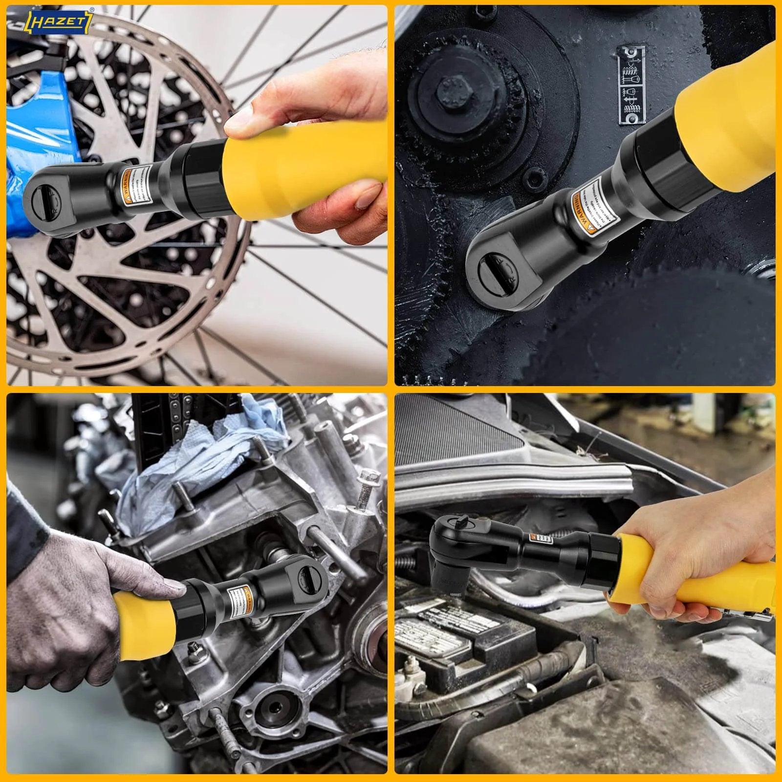 3/8-Inch Air Ratchet Wrench in use for auto maintenance and repair work, highlighting its professional pneumatic features