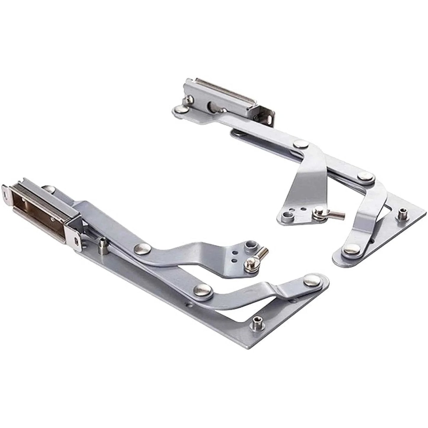 Vertical Swing Lift Up Stay Pneumatic for Cabinet Door - Durable Silent Folding Hardware, Silver hinges for smooth operation