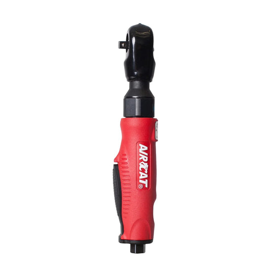 Pneumatic Tools 802: Composite Twin Pawl Ratchet Wrench 70 ft-lbs of Torque - 3/8-Inch, red handle, side view